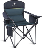 ALPHA CAMP Heavy Duty Camping Chair 500LBS Capacity, Oversized Folding Chair for Heavy People, Padded Portable Outdoor Chair with Cooler Bag & Cup Holder for Camping, Fishing, Beach by ALPHACAMP