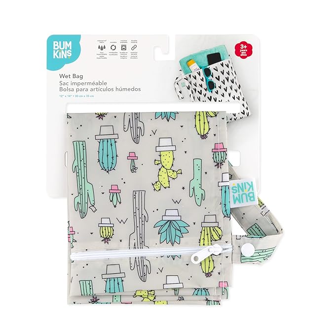 Bumkins Waterproof Wet Bag for Baby, Swim Suit, Cloth Diapers, Pump Parts - Image 6