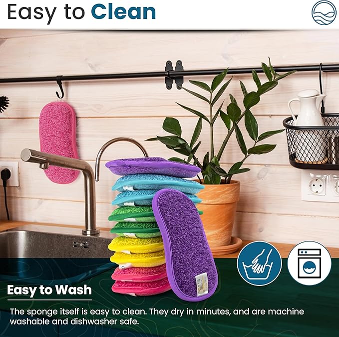 – 10 Kitchen Sponges Pack– Washable and Reusable Dishes Sponge Rubber – 6 X 3 - Image 3