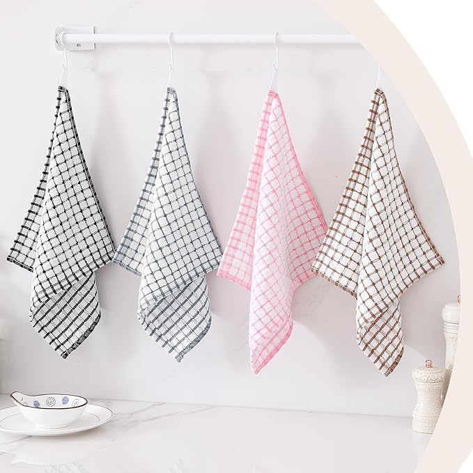 Kitinjoy Cotton 12 Pack Terry Kitchen Dish Cloths, 12 x 12 Inches Super Soft - Image 8