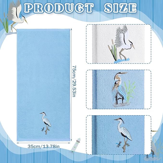 3 Pack Heron Coastal Hand Towels - Image 3