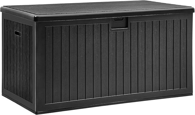 YITAHOME XXL 230 Gallon Large Deck Box,Outdoor Storage for Patio Furniture Cushions,Garden Tools with Flexible Divider,Waterproof,Lockable (Black) by YITAHOME