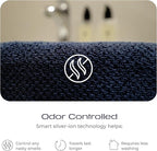 Luxury Silver-Infused Navy Blue Washcloths 4-Pack Set, 12.9"x12.9" - Image 2