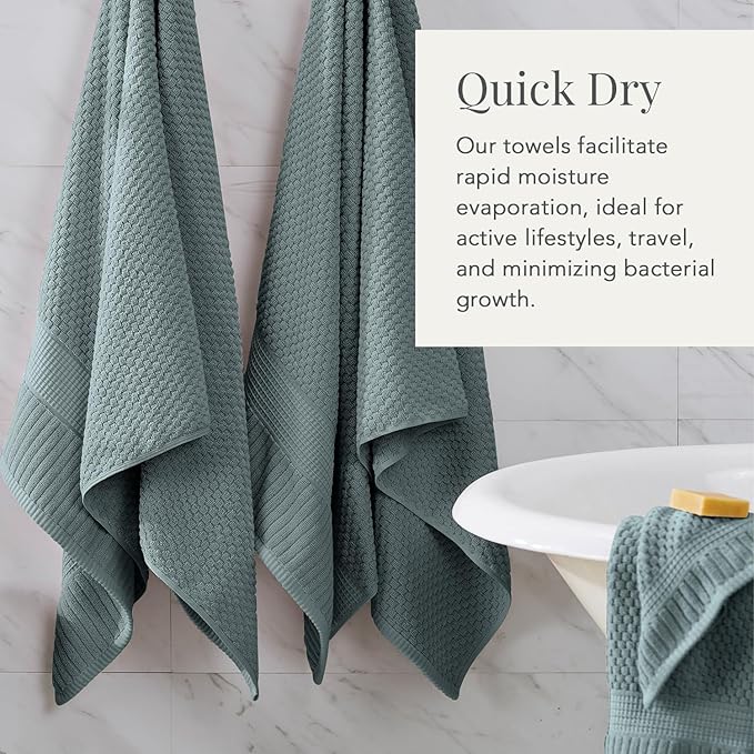 NY Loft 100% Cotton Bath Towel 4 Pack | Super Soft & Absorbent Quick-Dry Bath - Image 3