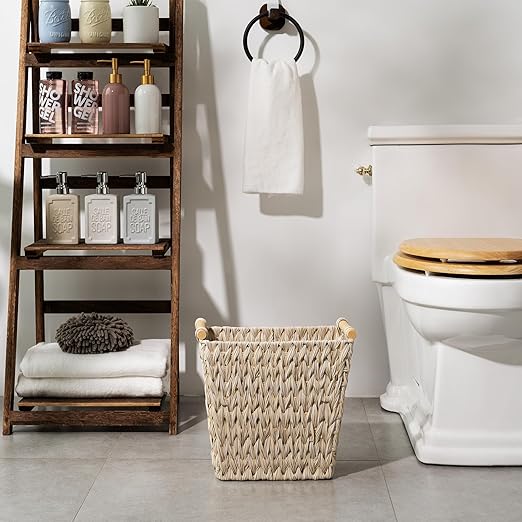 GRANNY SAYS Wicker Waste Baskets, Waterproof Bathroom Trash Can, Waste Basket - Image 2