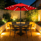ABCCANOPY Durable Solar Led Patio Umbrellas with 24LED Lights 7.5FT with 6 Sturdy Ribs (Logo Red) - Image 9