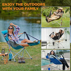 KingCamp Hammock Chair with Footrest – Heavy Duty Swinging Rocking Camping Chairs for Adults up to 400lbs, Folding Portable Oversized Rocker with Cup Holder & Pillow for Outdoor Beach Lawn RV Sports - Image 3