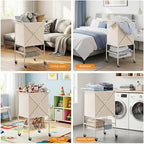 Laundry Basket with Wheels:88L Rolling Laundry Cart Foldable Metal Frame Dirty - Image 7