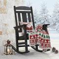 LUE BONA Rocking Chair Outdoor, Weather Resistant Poly Plastic Rocker Chairs, 350lb Heavy Duty, Oversized Porch for Adult, High Back Smooth Chairs Outdoor & Indoor, Black by LUEBONA