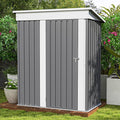 Patiowell 5x3 FT Outdoor Storage Shed, Garden Tool Shed with Sloping Roof and Lockable Door, Metal Shed for Backyard Garden Patio Lawn, Gray by Patiowell