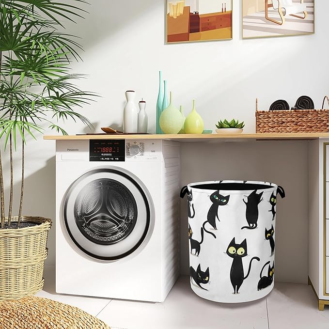Funny Black Cat Laundry Hamper, Dirty Clothes Laundry Basket - Image 8