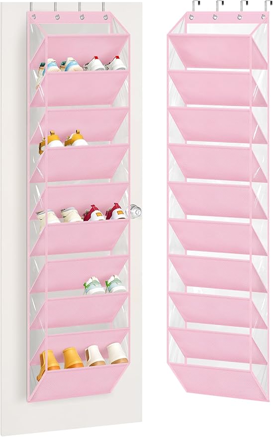 AOODA 10 Tier Clear Over the Door Shoe Organizer Storage, Deep Pockets Large by AOODA