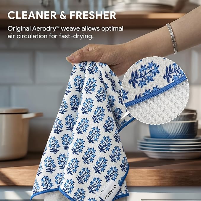 RECYCO Waffle Kitchen Towel Set of 2 - Image 4