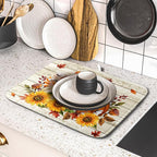 Hello Fall Dish Drying Mat Autumn Pumpkin Dish Drainer Rack Mats 16"x18" Fast - Image 5