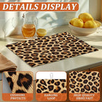 Animal Leopard Dish Drying Mat for Kitchen Counter Microfiber Absorbent Dish - Image 3