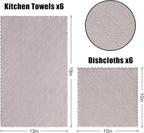 Homaxy Kitchen Towels and Dishcloths Set, 10 x 10 and 13 x 19 Inches, No Lint - Image 6