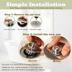 Kitchen Sink Drain Strainer 3 in 1, 304 Stainless Steel Pop Up Sink Stopper - Image 7