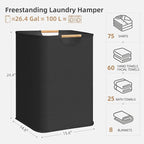 STORAGE MANIAC 1-Pack Large Laundry Hamper, 100L Collapsible Laundry Basket - Image 4