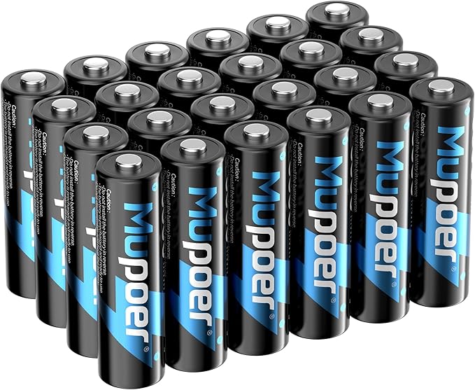 Rechargeable AA Batteries 24 Count, Lithium Battery AA 1.5V 3000mWh, Double A by Mupoer