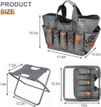 MDSTOP Folding Gardening Stool with Detachable Storage Tote Bag, Gardening Tools Set Organizer for Fishing Outdoor Sports Hiking Camping Garden, Gardening Gifts for Mom/Dad, Without Tools (Aluminum) - Image 3