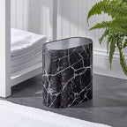 mDesign Metal Freestanding Slim Toilet Bowl Brush and Holder + Rectangle Narrow - Image 3