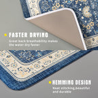 Blue Boho Dish Drying Mat for Kitchen Counter 16x18 Inch Fast Dry Drying Pad - Image 3