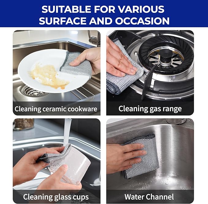 24PCS 3-Layer Non-Scratch Multipurpose Steel Wire Dishcloths - Image 3