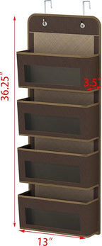 Simple Houseware 4 Clear Window Pocket Over Closet Door Storage Hanging - Image 2