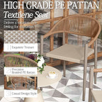 TWT Patio Dining Chairs Outdoor Stackable Dining Chairs for All Weather, Breathable Textilene Garden Outdoor Furniture for Backyard Deck (Brown, Set of 4) - Image 4