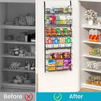 6-Tier Pantry Door Oragnizer, Over The Door Pantry Organizer Rack and Storage - Image 3