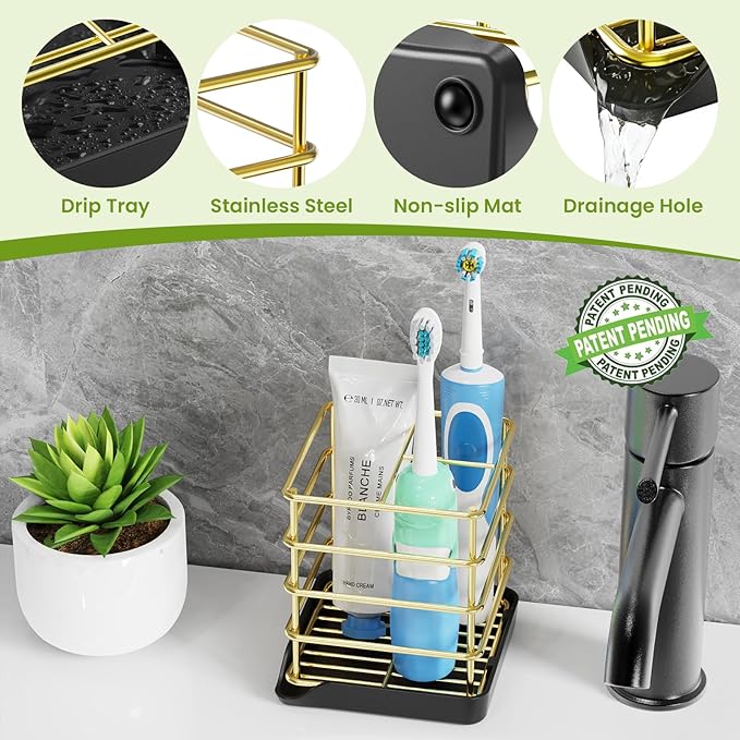 Toothbrush Holders for Bathrooms, Stainless Steel Toothbrush Holder Kids - Image 6