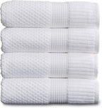NY Loft 100% Cotton Bath Towel Set of 4 | White Towels | Oeko-TEX® Standard 100 by NYLoft