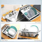 Dish drying rack expandable over the sink, in the sink and - Image 3