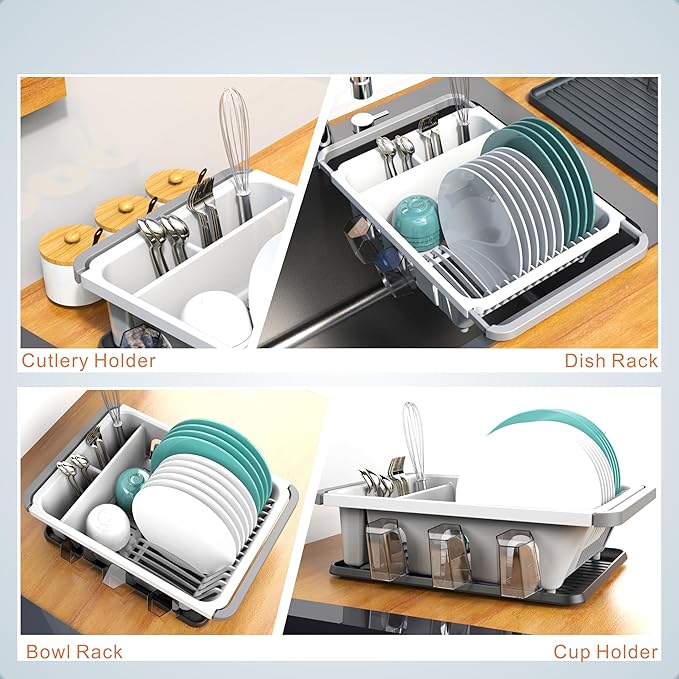 Dish drying rack expandable over the sink, in the sink and - Image 3