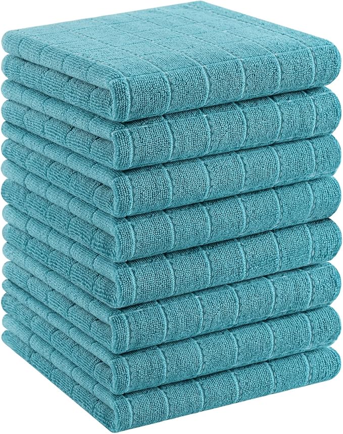 Homaxy 100% Cotton Terry Kitchen Towels, Checkered Designed, Soft and Super by Homaxy