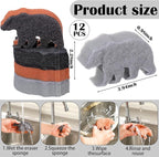 Tioncy 12 Pack Rustic Bear Kitchen Sponges Bulk 4 Colors Cute Dual Sided - Image 3