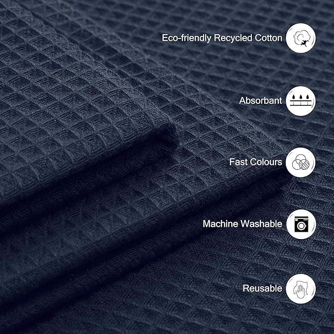 Encasa XO' Waffle Weave Face & Hand Towels – 12"x12", Kitchen & Travel – Small - Image 4
