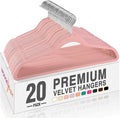 HOUSE DAY Lt Pink Velvet Hangers 20 Pack, Non Slip Clothes Felt Hanger Heavy by HOUSEDAY