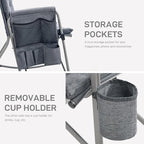 EVER ADVANCED Lightweight Folding Rocking Camping Chair, Padded Portable Rocker Chair for Patio, Lawn and Outdoors, Heavy Duty Hard Armchair for Adults, Grey - Image 8