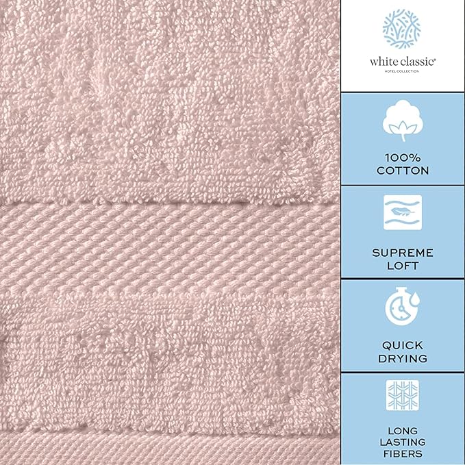 White Classic Luxury Pink Hand Towels - Image 7