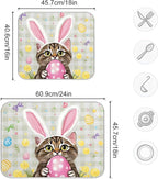 Happy Easter Day Pink Dish Drying Mat Quick Absorbent 16x18 Easter Bunny Rabbit - Image 3