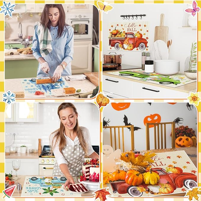 4 Pcs Seasonal Dish Drying Mats - Image 5