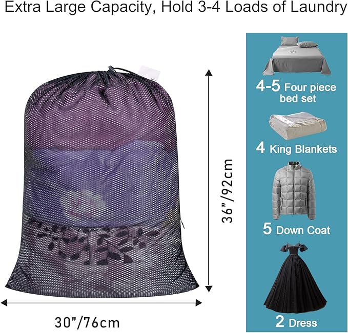 Polecasa Heavy Duty Extra Large Mesh Laundry Bags - Image 3