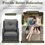 LayinSun Oversized Wicker Outdoor Swivel Glider Recliner with Adjustable Backrest & Footrest, Patio Reclining Lounge Chair - Image 6