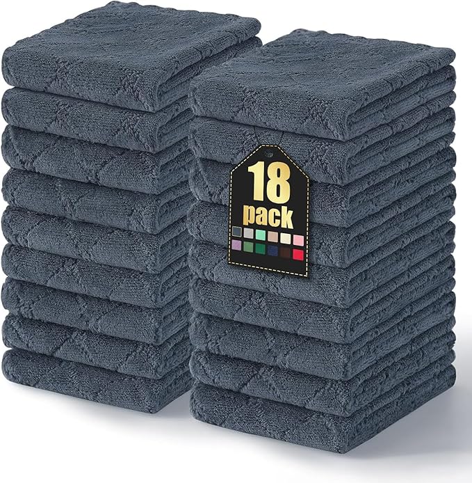 Homaxy 18 Pack Dish Towels for Kitchen, Super Soft and Absorbent Coral Velvet by Homaxy