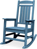 SERWALL Oversized Outdoor Rocking Chair, All-Weather Patio Rocking Chair, HDPE Porch Rocker for Adults, Blue by SERWALL