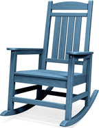 SERWALL Oversized Outdoor Rocking Chair, All-Weather Patio Rocking Chair, HDPE Porch Rocker for Adults, Blue by SERWALL