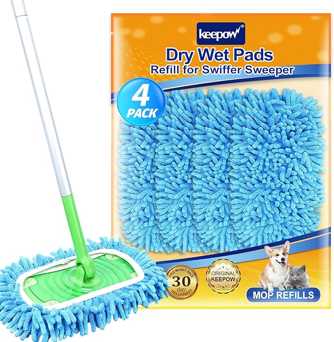 KEEPOW Reusable Microfiber Mop Pads Compatible by KEEPOW