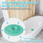 Shower Hair Drain Catcher, Silicone Bathtub Drain Hair Catcher Strainer - Image 2