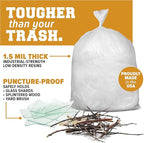 Plasticplace 65 gallon Trash Bags │ 1.5 Mil │ Clear Heavy Duty Garbage Can - Image 4